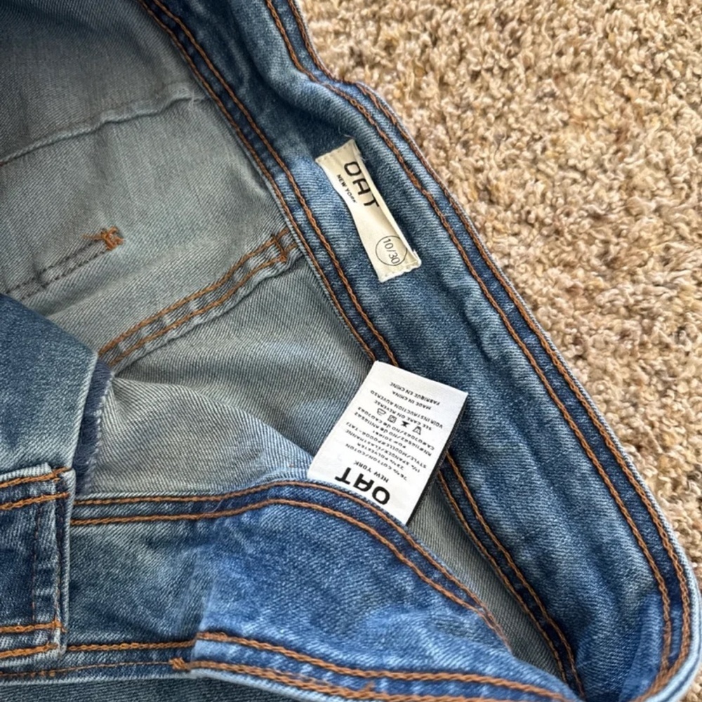 Oat New York Wide Leg High Waist Utility Pocket Raw Hem Jeans size 10/30 - Picture 9 of 12